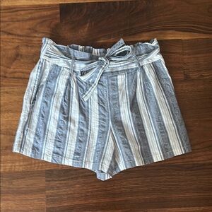 Striped Blue and White Women's Shorts